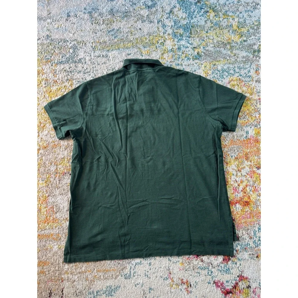 Polo Ralph Lauren Crest Pony Polo Shirt Mens Sz 2XL Embroidered Green Custom Fit